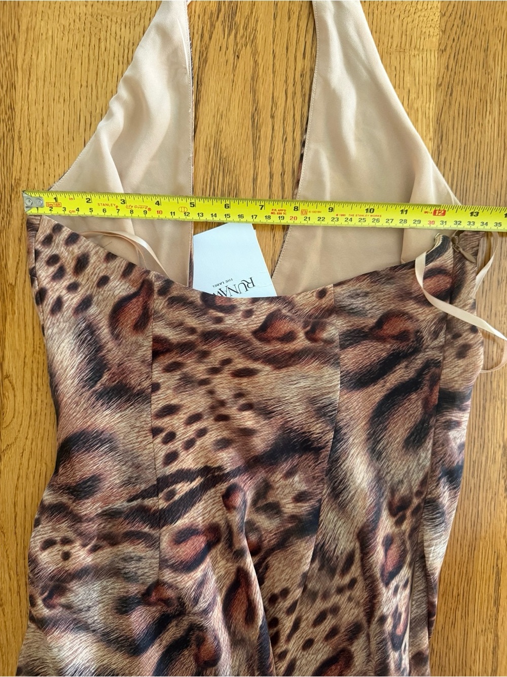 Brown and Gold Halter Maxi Dress - Picture 13 of 16